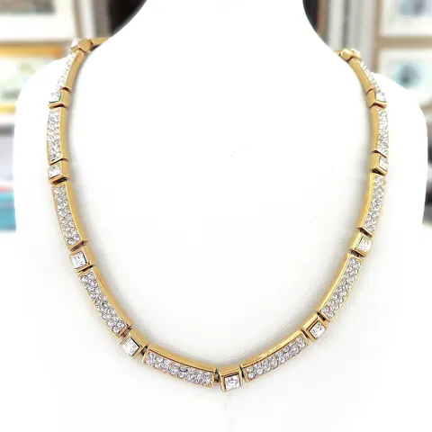 Vintage Attwood & Sawyer Classic Art Deco White Crystal Necklace c.1980's