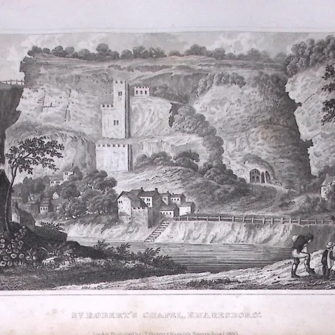 Knaresborough Yorkshire 198 Years-Old Thomas Allen Antique Steel Engraving-86