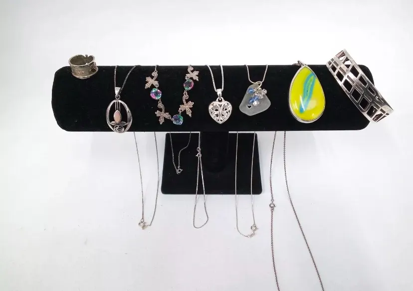 Sterling Silver 925 Bundle x5 Necklaces x1 Bangle x1 Ring 64 Grams