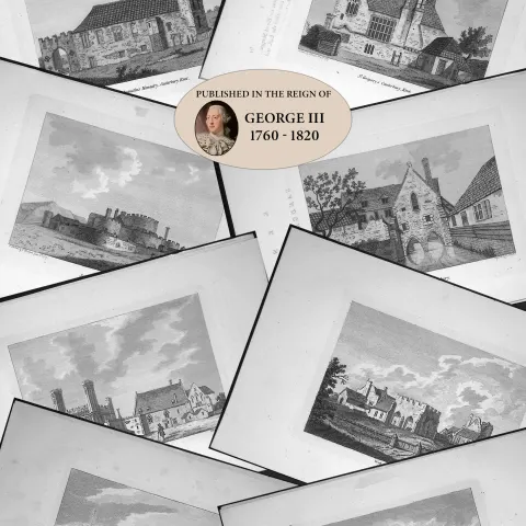Job Lot County Kent Francis Grose Antique 230+ Years Old Copper Engravings-2.