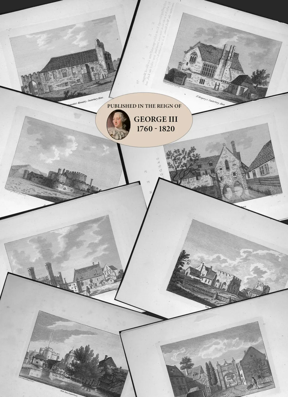 Job Lot County Kent Francis Grose Antique 230+ Years Old Copper Engravings-2.
