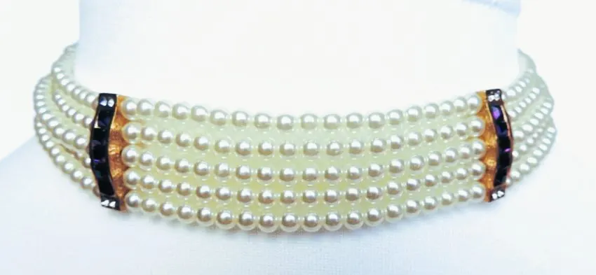 Pearl & Crystal Choker Necklace
