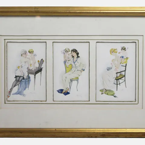 Triptych Paris Postcards Framed Modele depose R & Cie