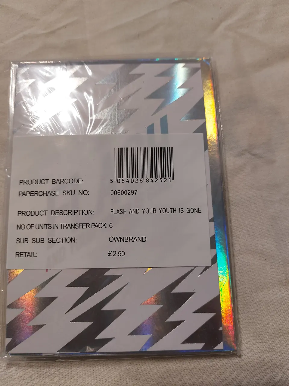 Box of 240 cards FLASH AND YOUR YOUTH IS GONE.  RRP £600