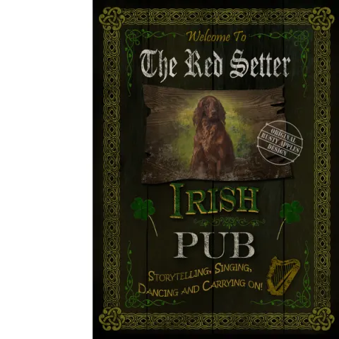 Irish Pub Sign "The Red Setter"  Vintage Style Metal Wall Art