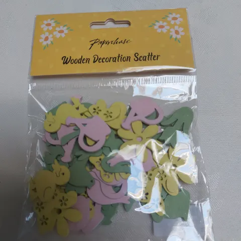 Easter confetti, wooden. 36 packs