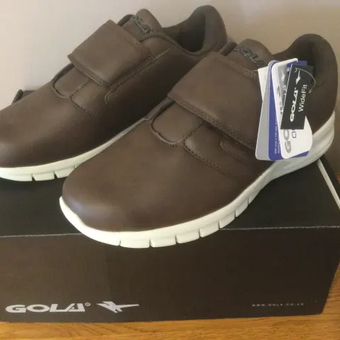 Gola “Oscar” Qf Mens Wide Fit Trainers, Size 8, Brown/White - New RRP £36.00