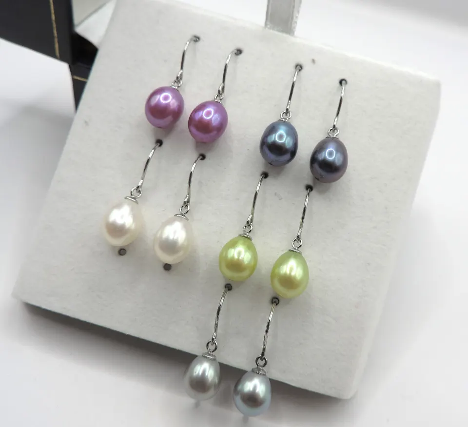 5 Pairs Cultured Pearl Earrings In Sterling Silver 'New'