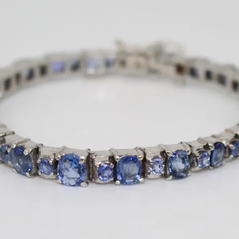 Antique Russian Sapphire Engraved Silver Bracelet