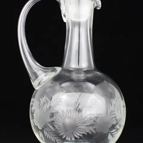 Fine Etched Crystal Claret Jug Decanter