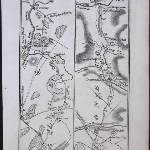 Ireland Rare Antique 1777 Road Map Dungannon, Newry, Strabane-276