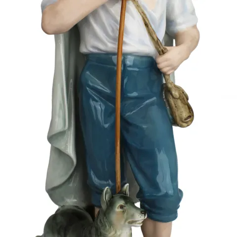 Large Royal Dux Porcelain Shepherd Figure, 20th Century
