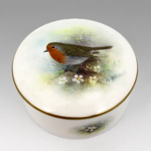 Royal Worcester Trinket Box Hand Painted A.Badham
