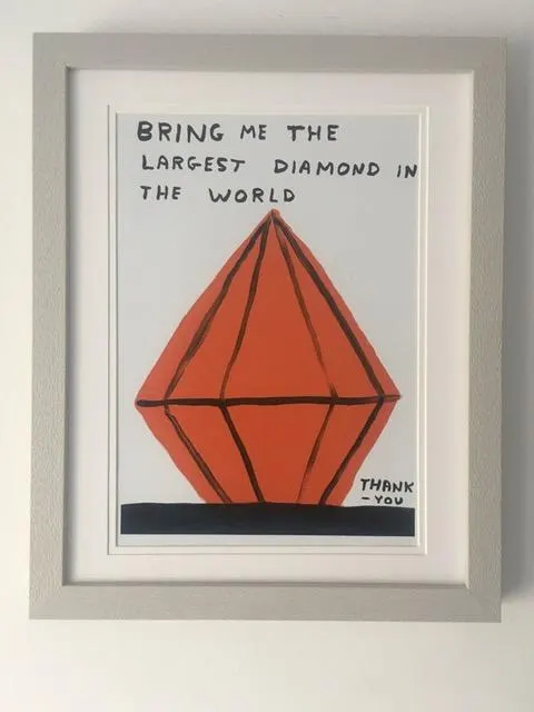 David Shrigley (b 1968) ‘Bring Me The Diamond’ Offset Lithograph, Mini Series Framed, Edition, 2020
