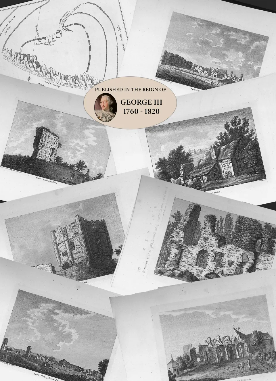 Job Lot Sussex Francis Grose Antique 230+ Years Old Copper Engravings-5.