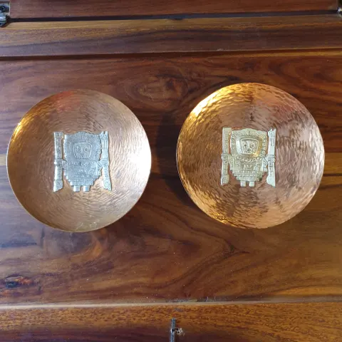 2 X Vicky Industria Peruana Sterling Silver Accented Copper Plates