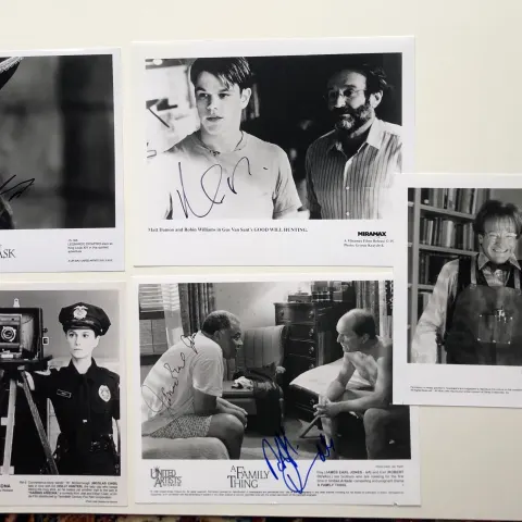 Nicholas Cage,  DiCaprio, Matt Damon, James Earl Jones, Robert Duvall & Robin Williams signatures.
