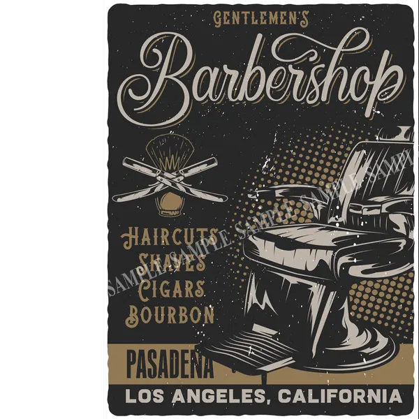 Barber Shop-Cut Throat Shave- Beard Trim-Haircut Metal Wall Art-3
