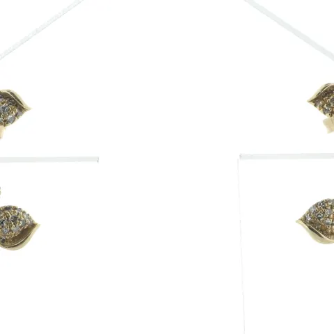 14ct Yellow Gold Flower Cluster Diamond Drop Earring 0.77 Carats