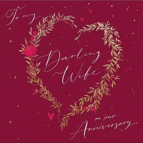 Woodmansterne Darling Wife Heart Darling Wife Anniversary Card x5