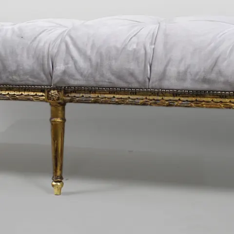 Long Vintage Carved Gilt Stool Window Seat