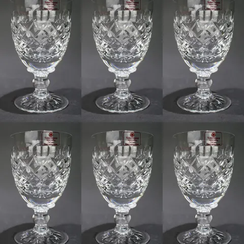 Set of 6 Tudor Crystal "Burleigh" Wine Glasses