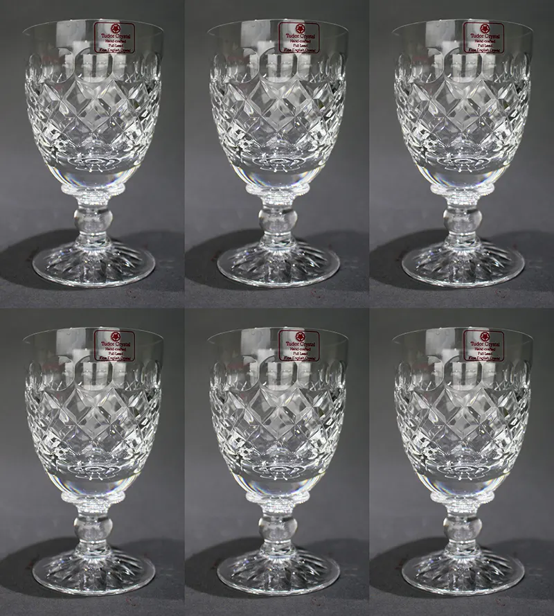 Set of 6 Tudor Crystal "Burleigh" Wine Glasses
