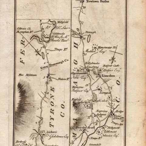 Ireland Rare Antique 1777 Map  Clogher Donagh Newtownstewart Cookstown.