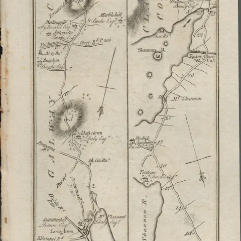 Taylor & Skinner 1777 Ireland Map Loughrea Bruff Galway Tipperary Limerick