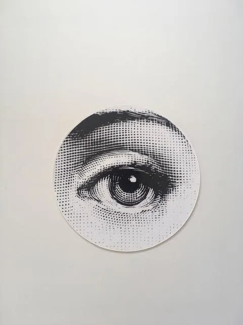 Fornasetti - 10 inch (25cm) Wall Sticker, LINA, Variazioni No 248, LINA Sexy Eye in black and white
