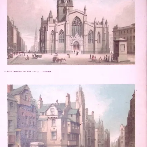 Scotland Edinburgh Views of City Canongate, High Street Antique Print-4