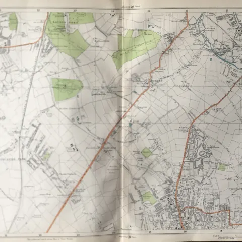 Bacons London & Suburbs Rare Vintage c1926 Map New Maldon Cheam Sutton.