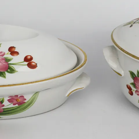 Pair of Royal Worcester Perhsore Pattern Lidded Tureens