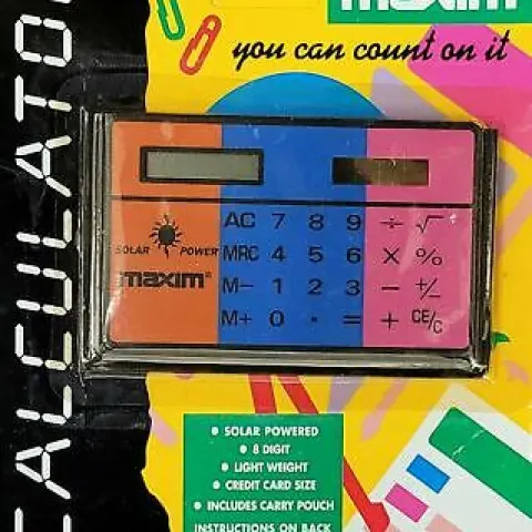 10 x Maxim Solar powered thin calculators