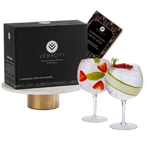 Set of 2 Crystal Handmade G&T Glasses (700ml) L7b