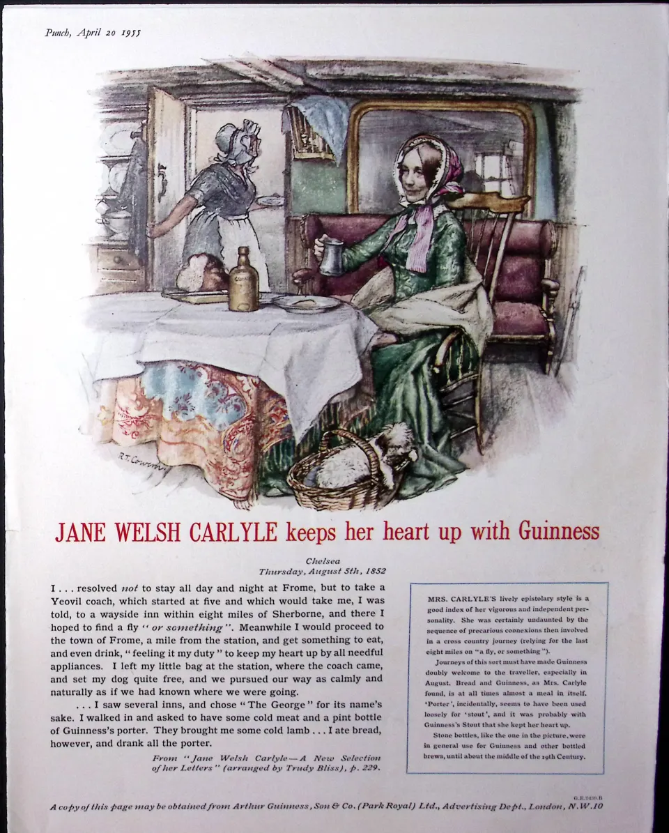 Guinness 70 Years-Old Advert 1955 Jane Welsh Carlyle G.E.2439-B