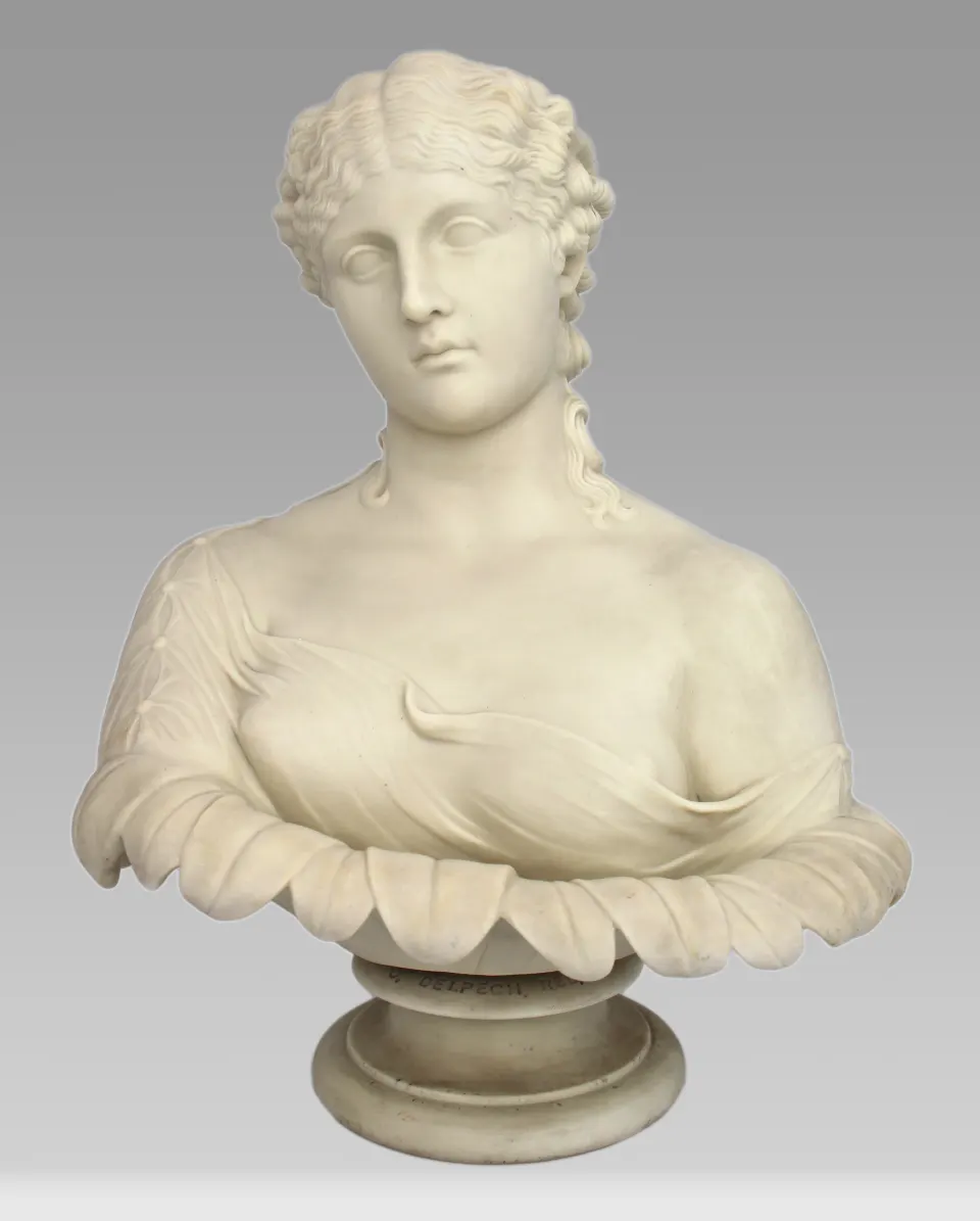 Victorian Parian Ware Bust of Clytie Sculpted by C. Delpech