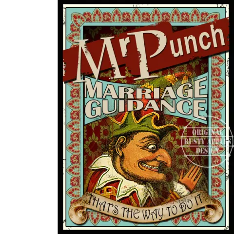 Mr Punch Victorian Marriage Guidance Metal Wall Art