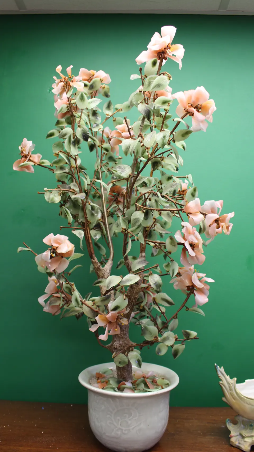 Large Chinese Jade Tree in Glazed Pot, c. Mid-20th Century