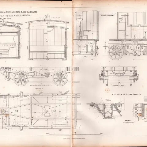 Underframes Carriages New South Wales Australian  Railways  Antique Diagram-4.
