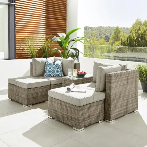 (5/6A) RRP £839. Pula Modular Lounger Grey. Durable And Weather Resistant. Modular Design Allows Yo