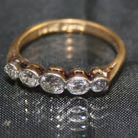 Diamond Five Stone 18ct Yellow Gold & Platinum Ring