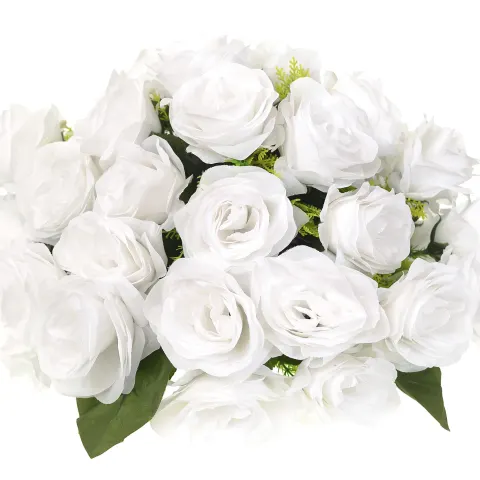 Artificial white rose table decoration.  Rrp £19.99
