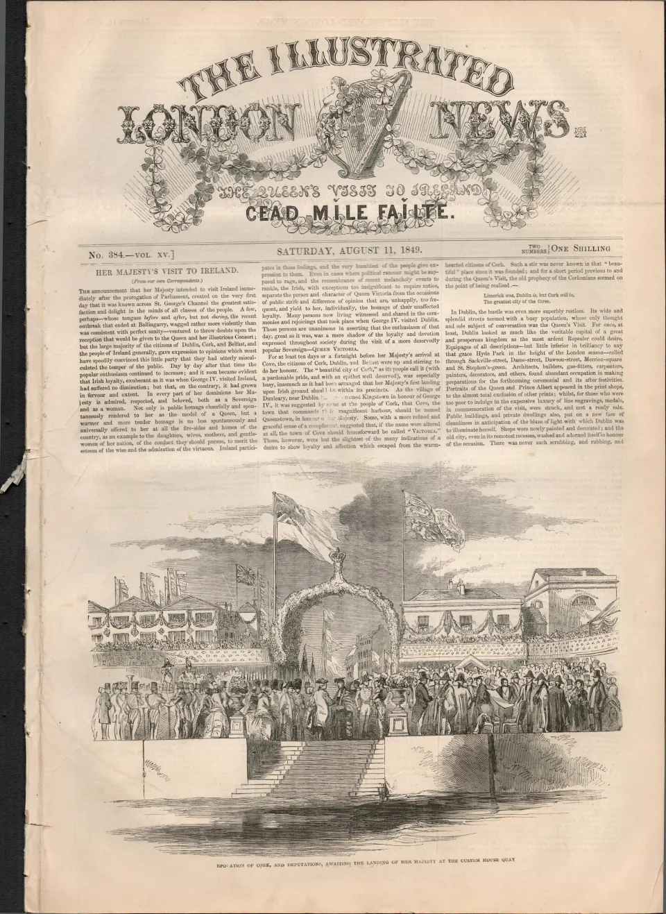 1849 Queen Victoria Visit to Ireland Dublin, Galway, Cork