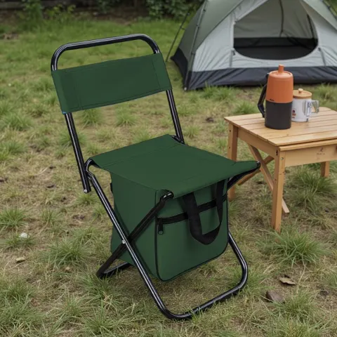 Outdoor Folding Stool With Storage – Lightweight Portable Fishing & Camping Chair