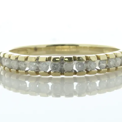 9ct Yellow Gold Bar Set Semi Eternity Diamond Ring 0.50 Carats