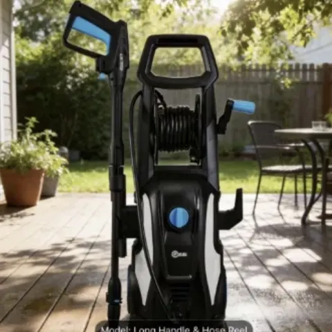 Garden Patio Deck High Pressure Washer Portable Trolley Jet Wash Cleaner With Hose Reel & Spray