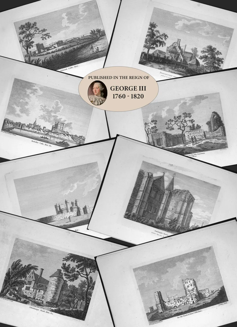 Job Lot County Kent Francis Grose Antique 230+ Years Old Copper Engravings-1.