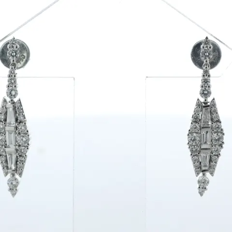 18ct White Gold Diamond Drop Earring 1.75 Carats