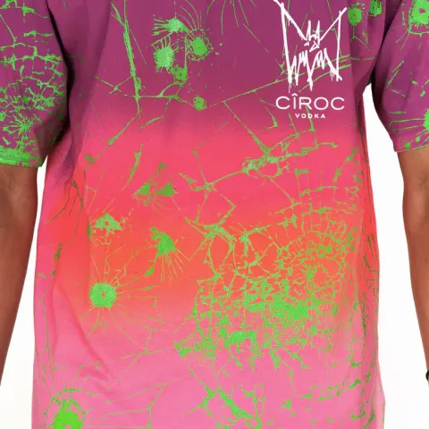 MJB Marc Jaques Burton Ciroc Cracked Multi Festival T-Shirt, Online Price £345, Size M.